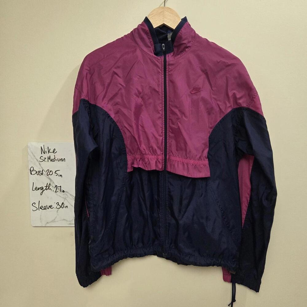 Nike Swoosh Full Zip Track Jacket Blue Purple Women's M Vintage